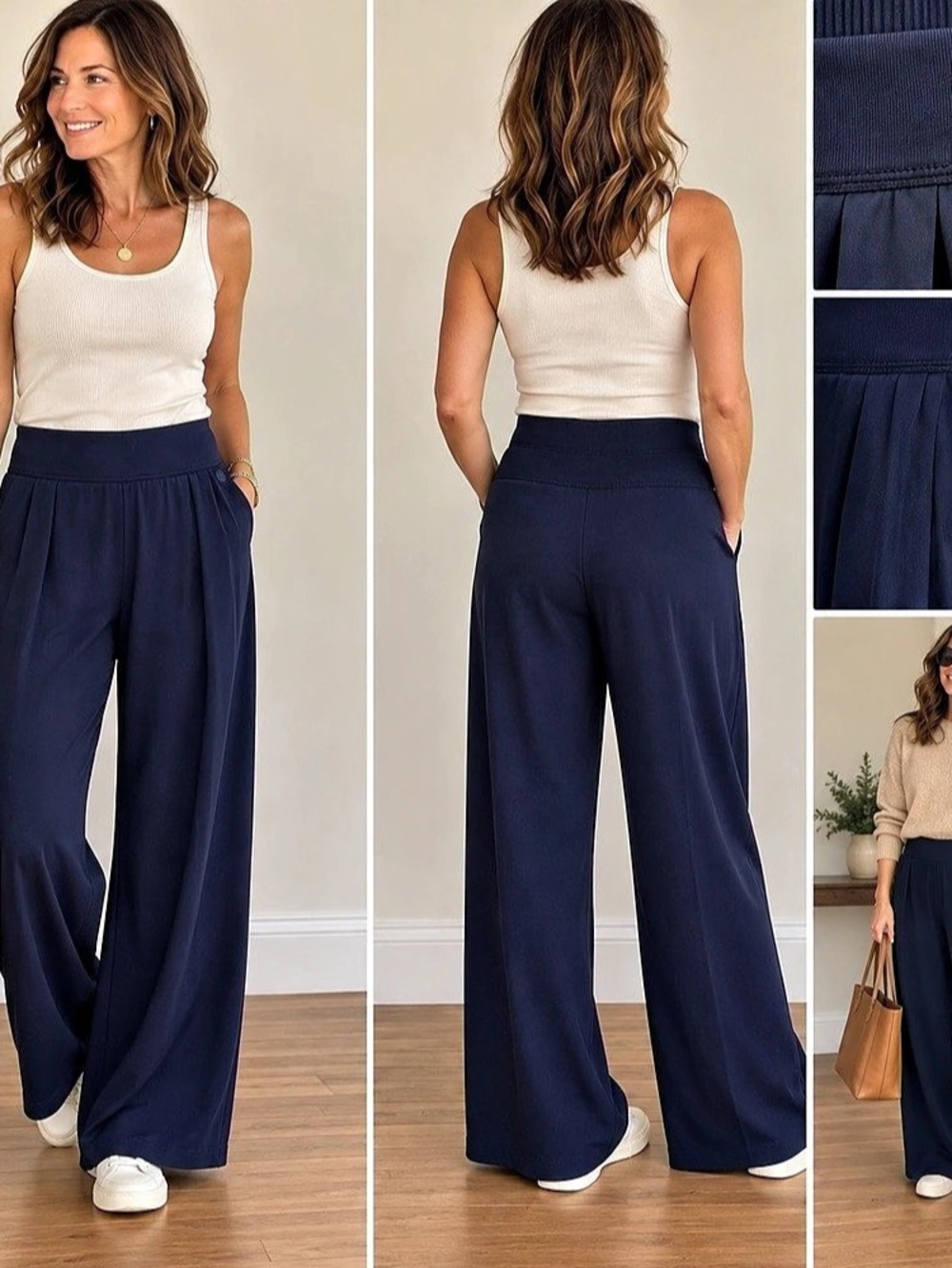 Talbots Wide Leg Pants in Blue Size Small NWT